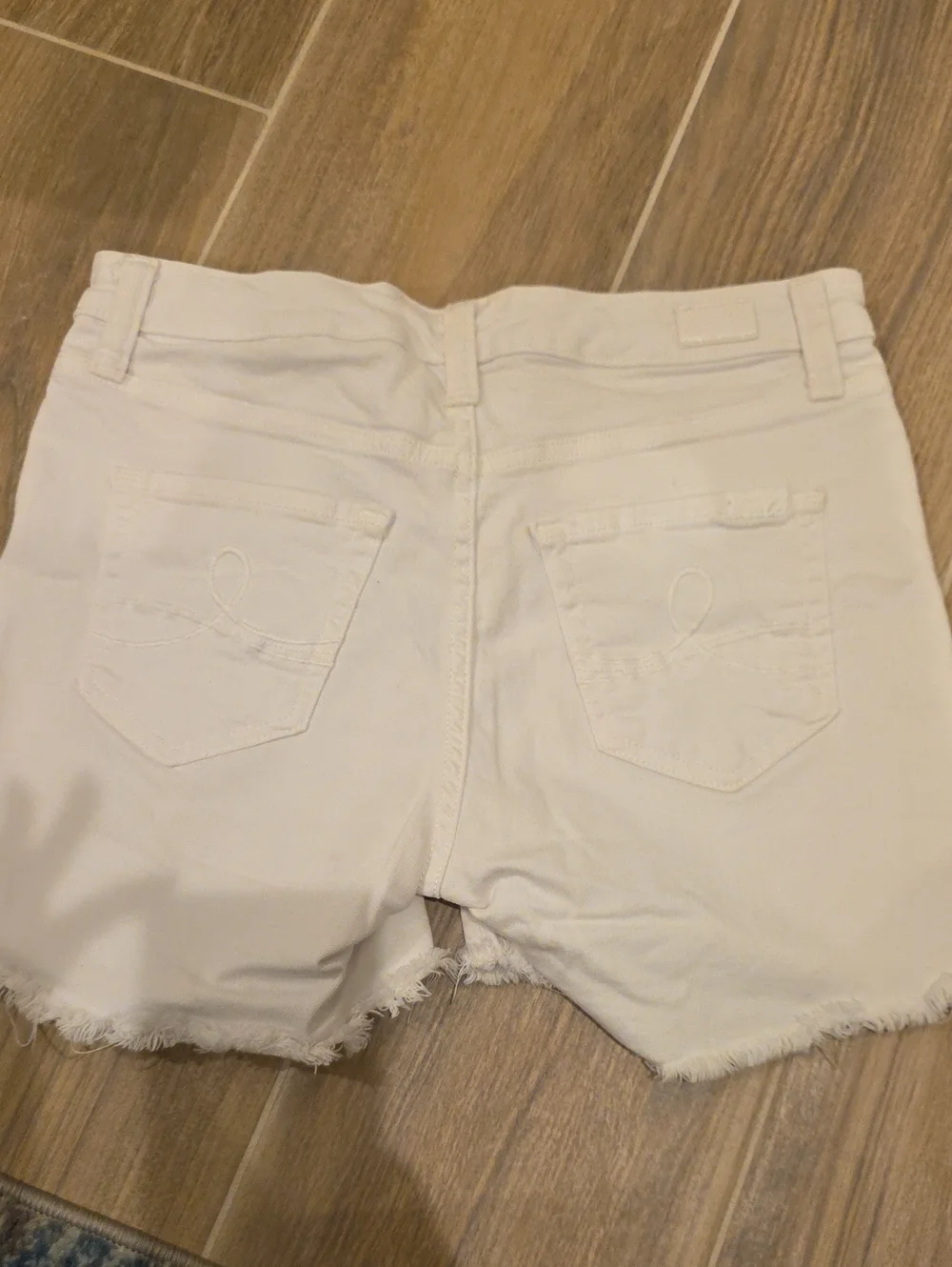 Seven White Shorts Frayed Hem Denim Shorts